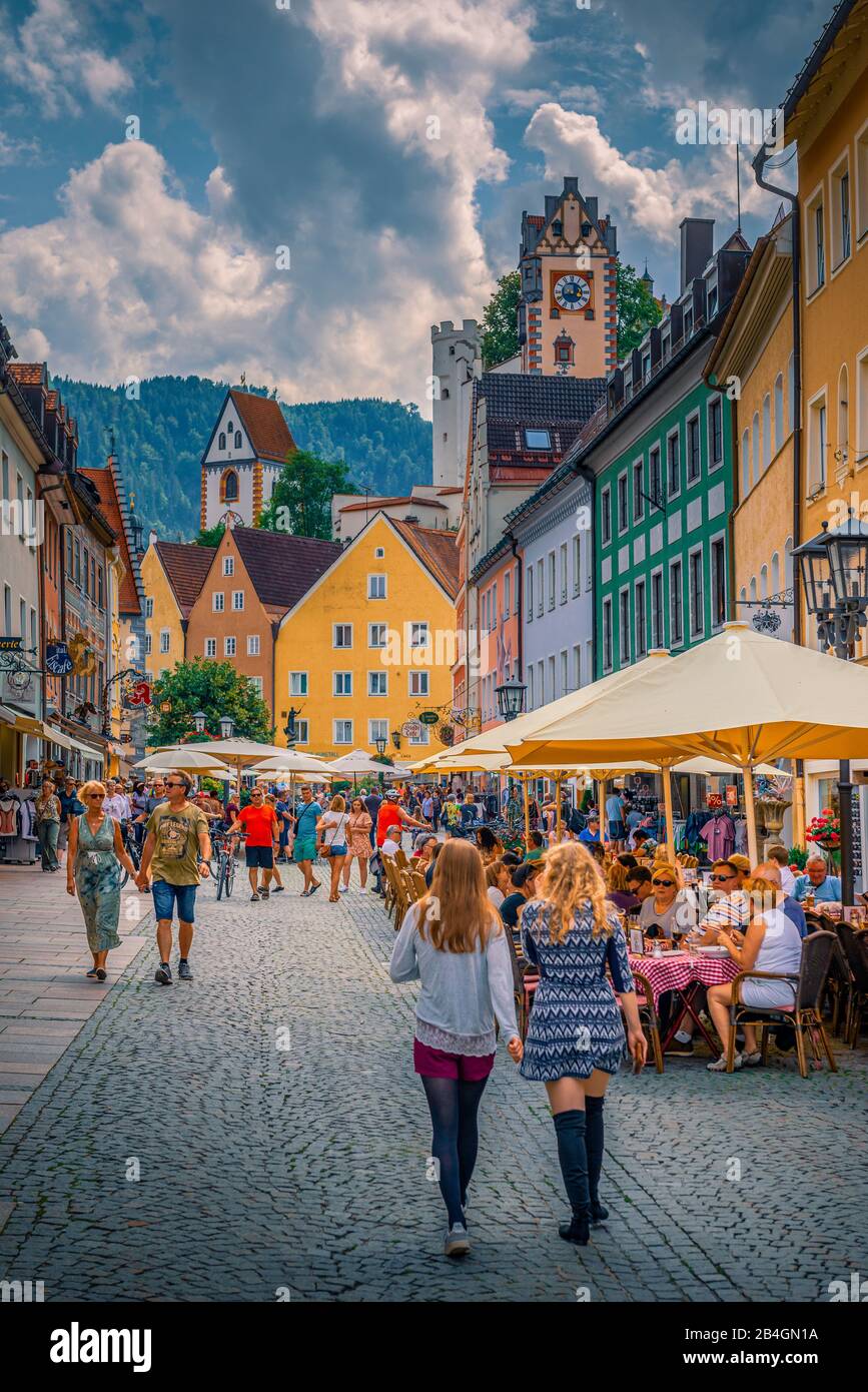 Deutschland, Bayern, Allgäu, Füssen, Altstadt, Reichenstraße Foto Stock