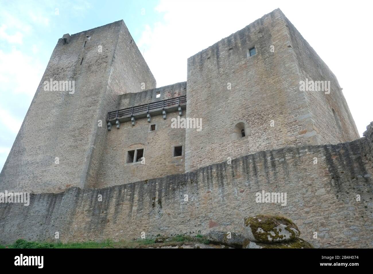 Castello di Landstejn, Repubblica Ceca, il Castello fu costruito all'inizio del 13th secolo probabilmente dal Moravo Premysiden come punto di appoggio per il territorio di Boemia, Moravia e Austria. Foto Stock