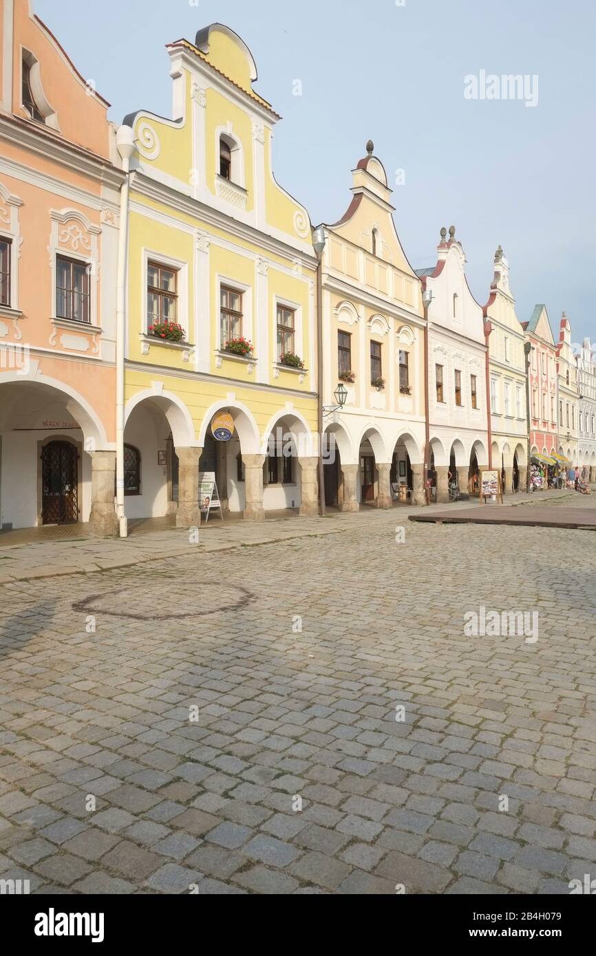 Città rinascimentale di Telc, Repubblica Ceca dove Werner Herzog ha girato il film Woyzeck . Patrimonio Dell'Umanità Dell'Unesco Foto Stock