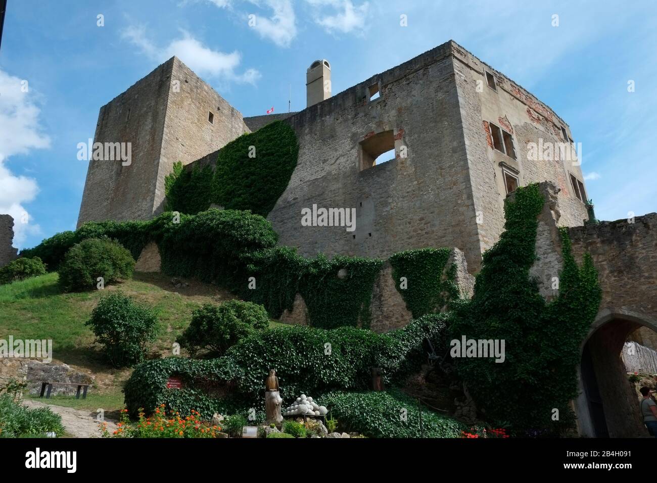 Castello di Landstejn, Repubblica Ceca, il Castello fu costruito all'inizio del 13th secolo probabilmente dal Moravo Premysiden come punto di appoggio per il territorio di Boemia, Moravia e Austria. Foto Stock