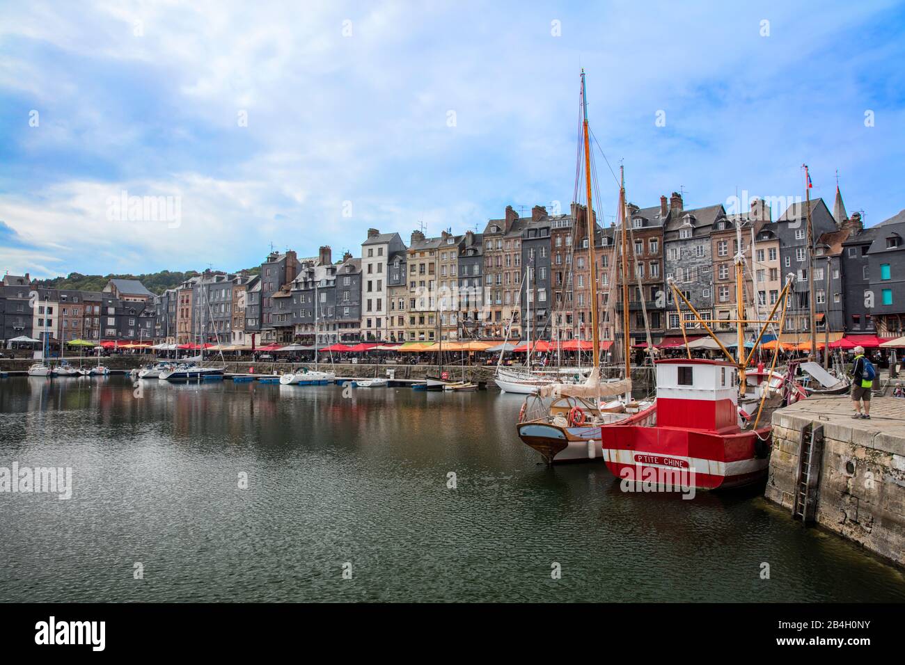 Normandia, Honfleur, città vecchia, porto, Foto Stock
