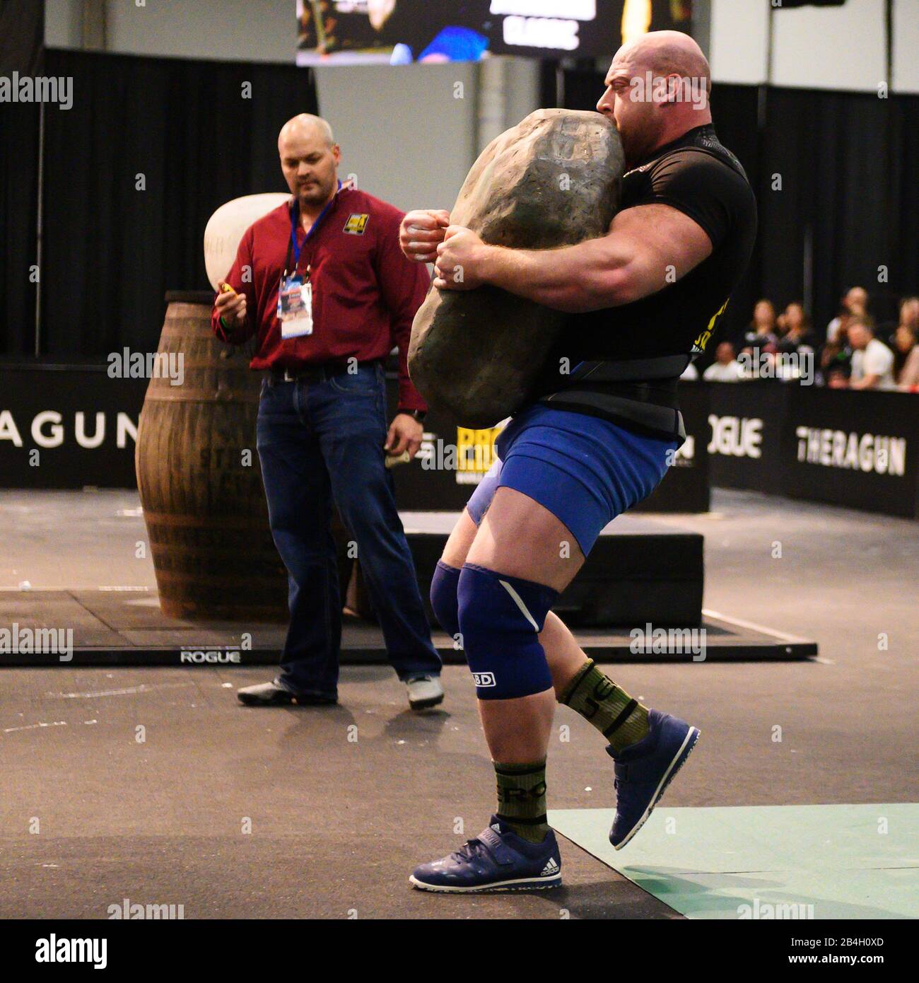 Columbus, Ohio, Stati Uniti. 6th Mar, 2020. Jean Francois Caron (CAN) compete nell'Arnold Strongman Classic al Arnold Sports Festival di Columbus, Ohio, USA. Columbus, Ohio, Stati Uniti. Credito: Brent Clark/Alamy Live News Foto Stock