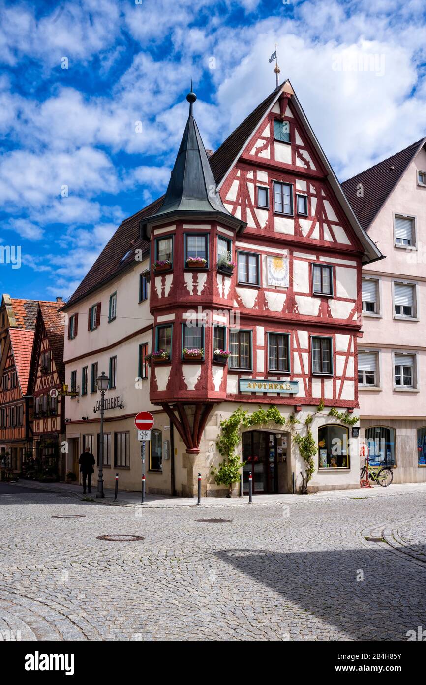Creglingen, Vecchia Farmacia Foto Stock