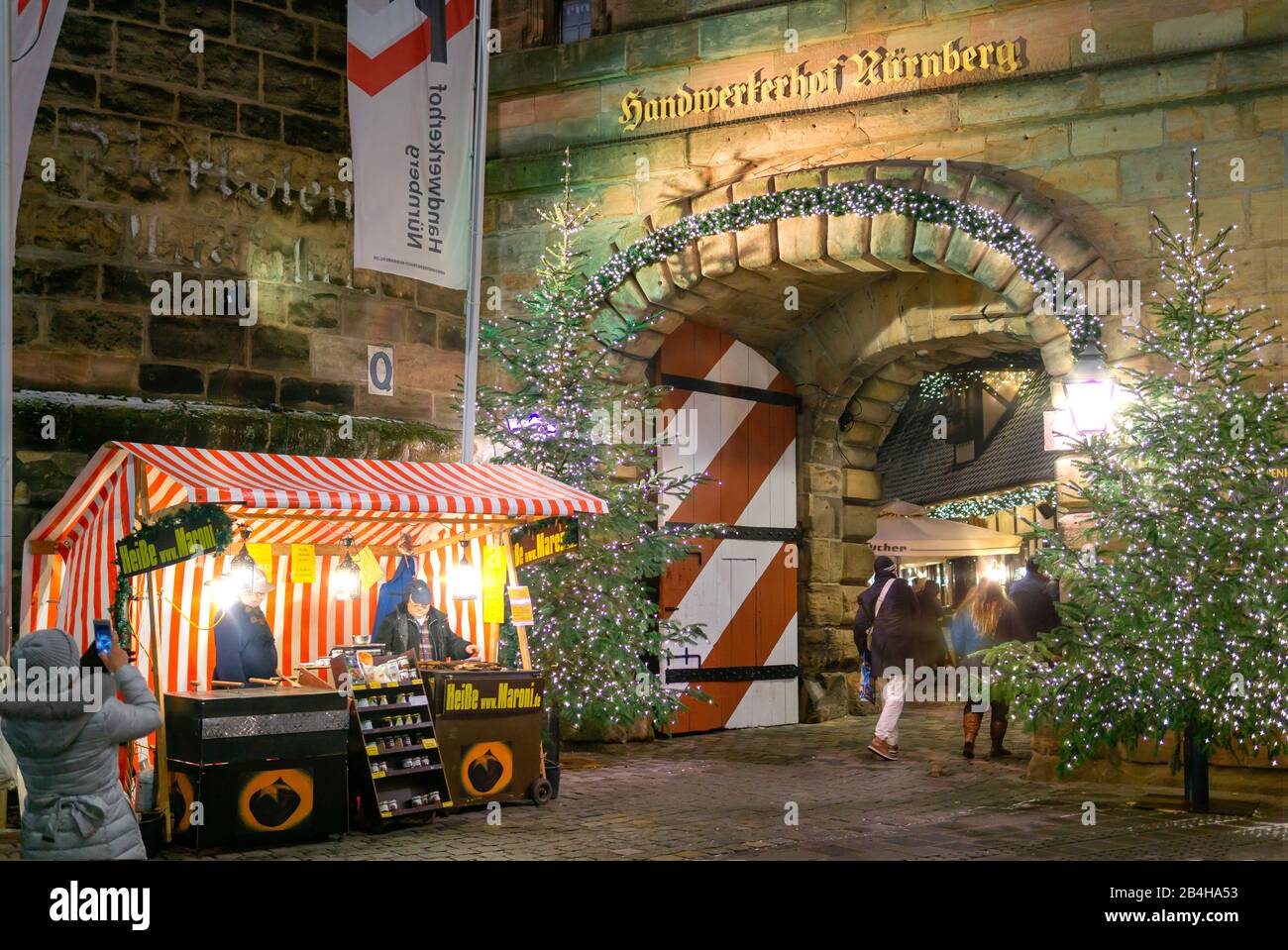 Weihnachtsmarkt Nürnberg Handwerkerhof Foto Stock