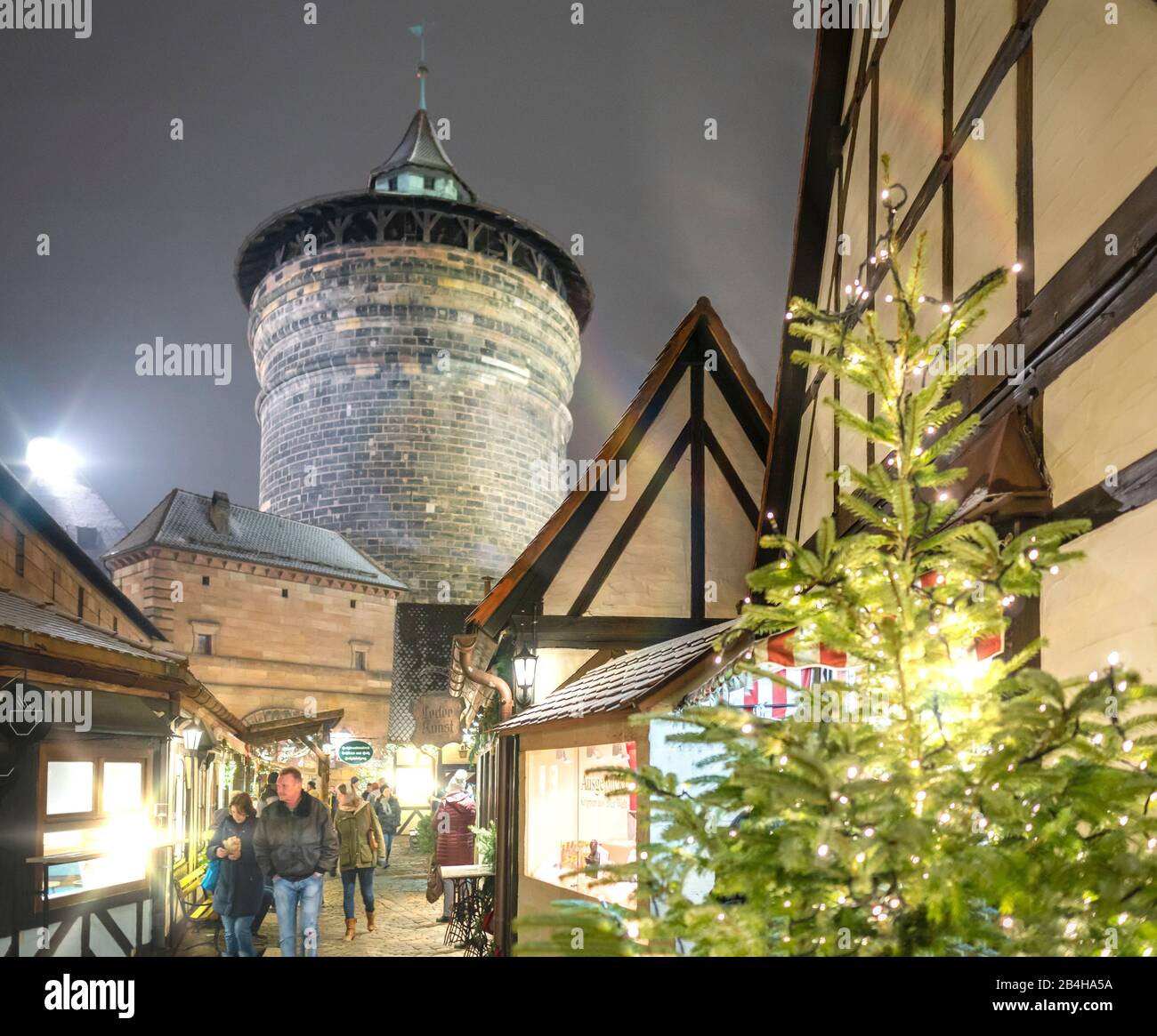 Weihnachtsmarkt Nürnberg Handwerkerhof Foto Stock