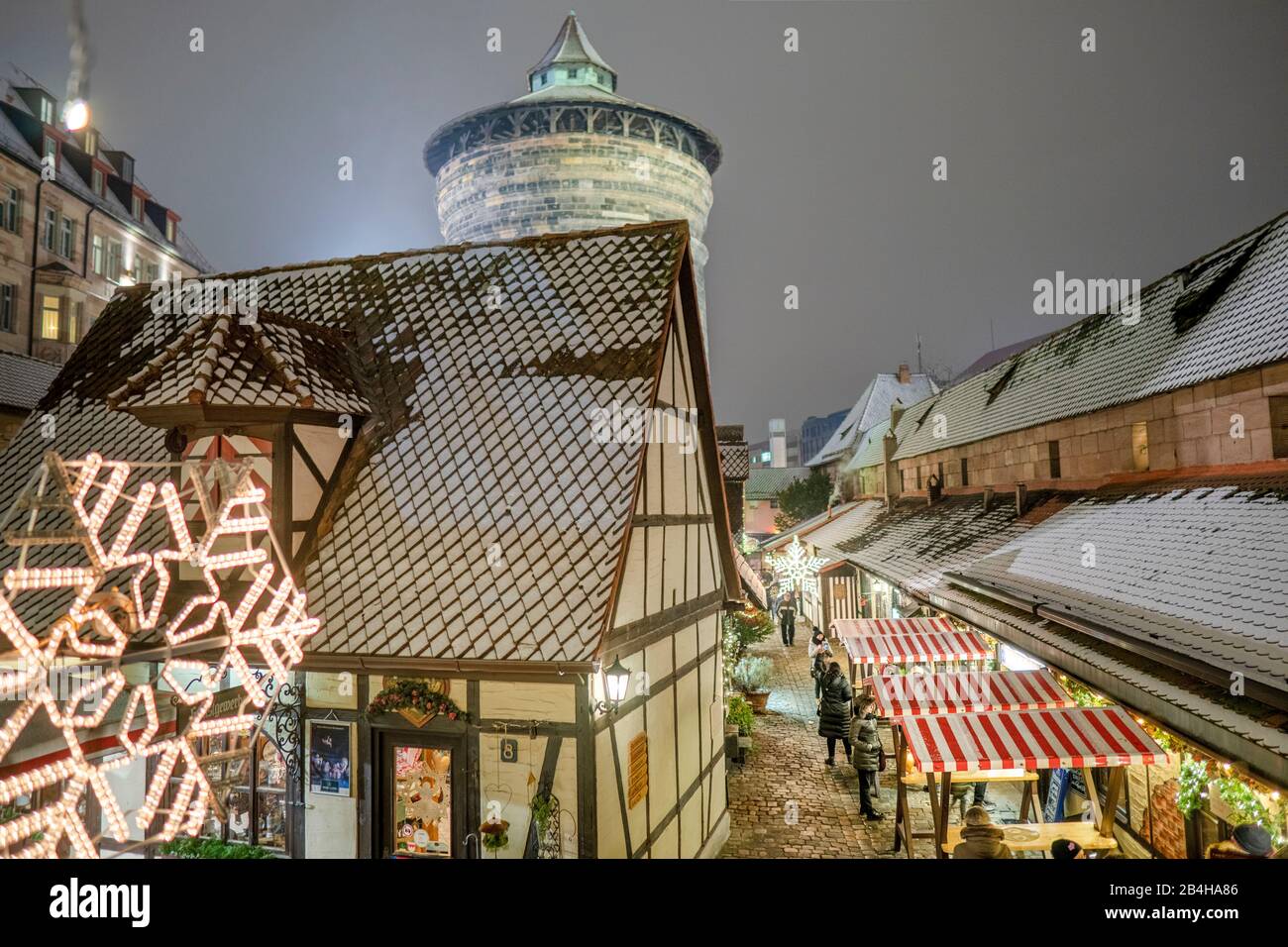 Weihnachtsmarkt Nürnberg Handwerkerhof Foto Stock