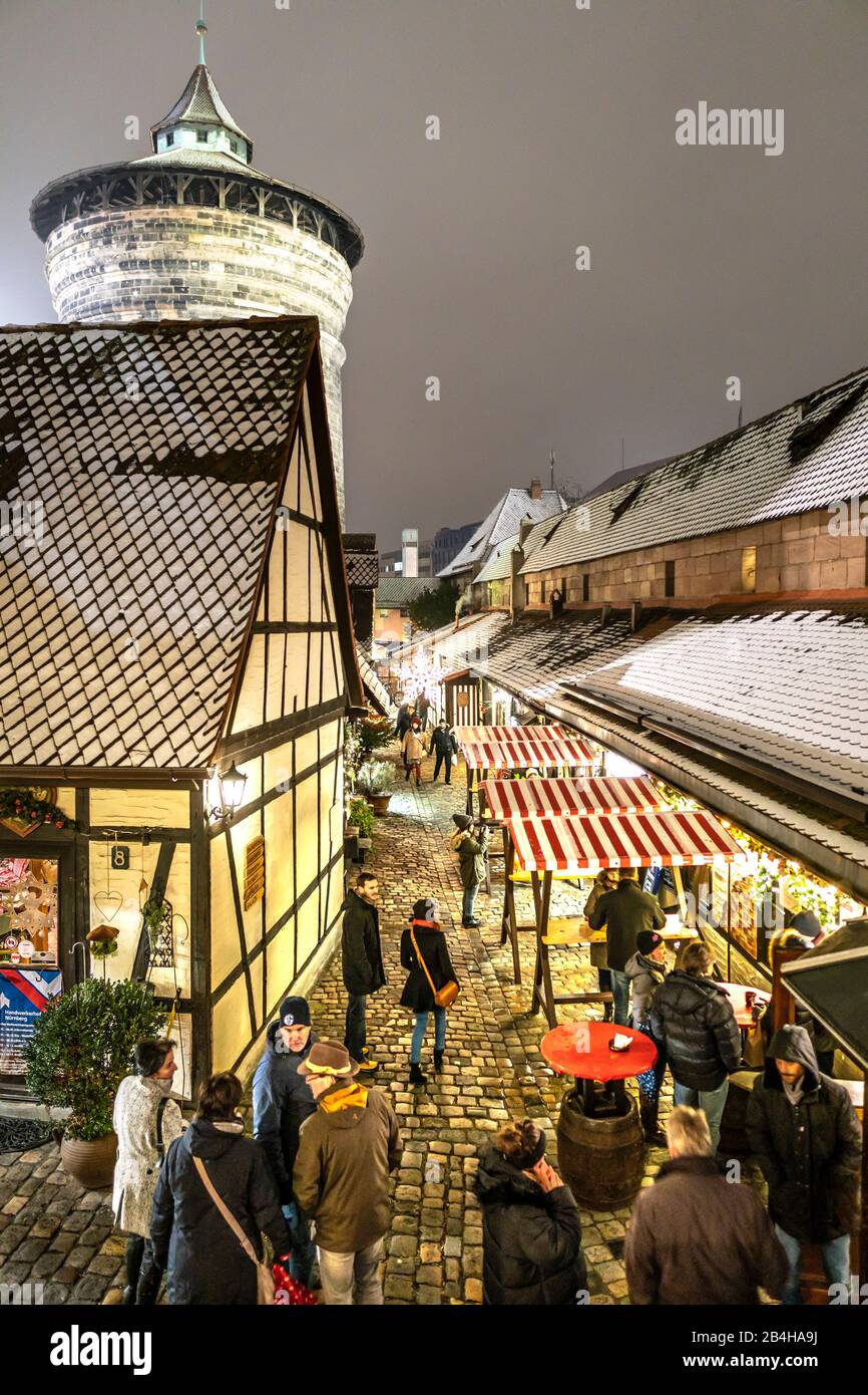 Weihnachtsmarkt Nürnberg Handwerkerhof Foto Stock