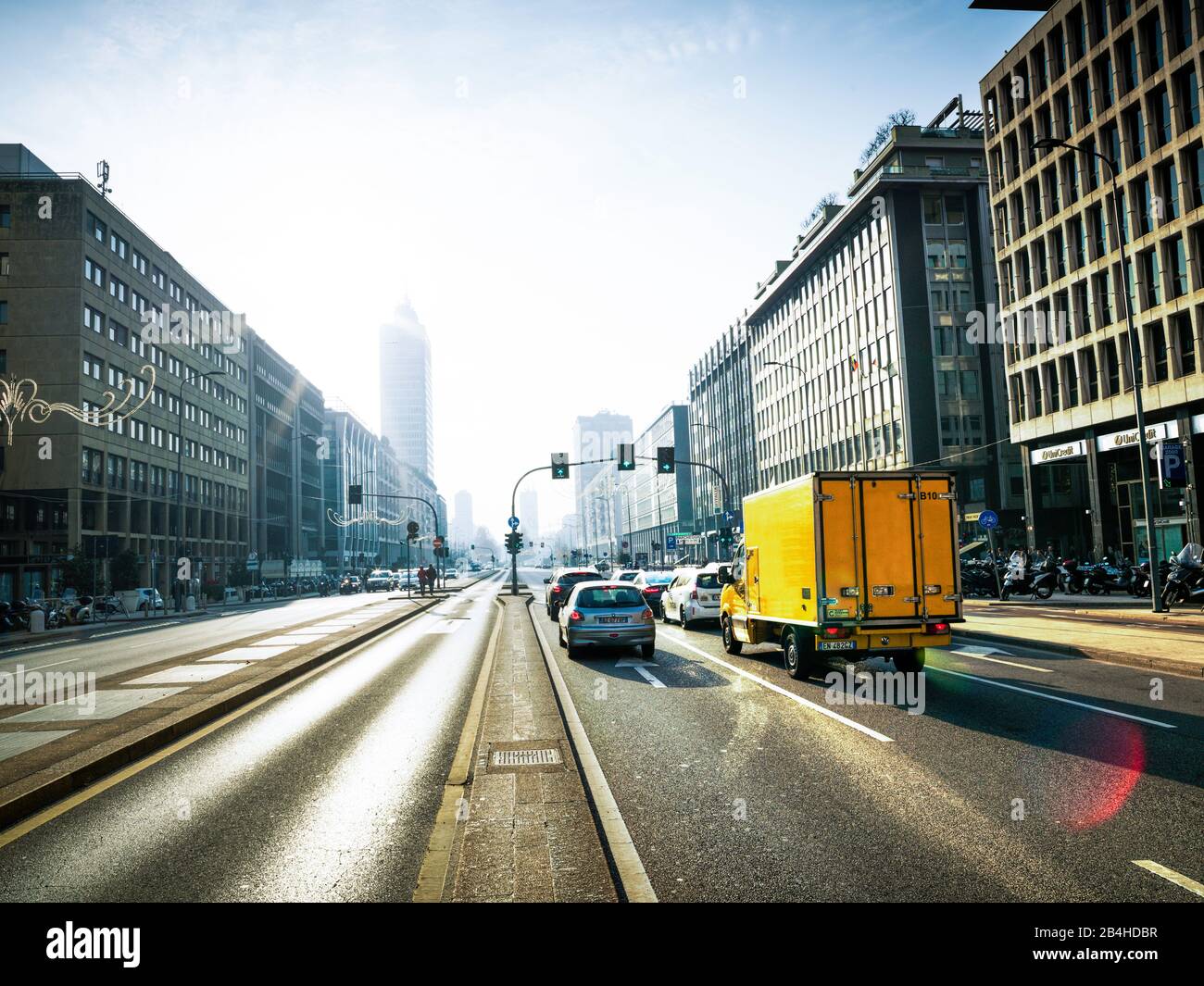 Via Vittor Pisani A Milano, Italia Foto Stock