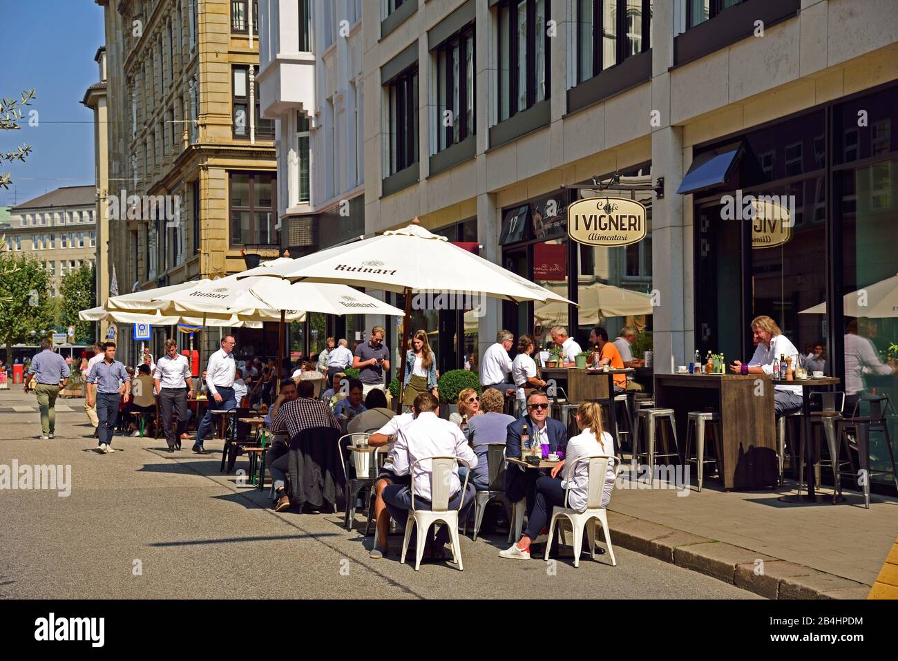 Europa, Germania, Amburgo, Città, Città Vecchia, Nikolaiviertel, Caffe I Vignieri Foto Stock