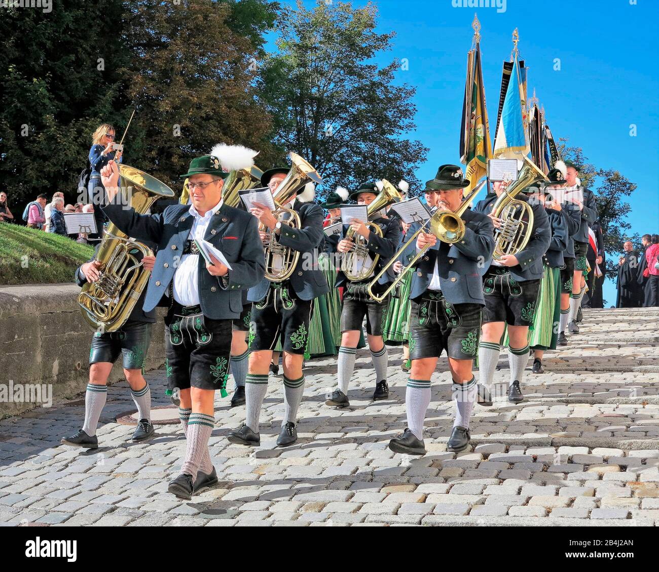 Germania, Baviera, Andechs, Tre Ospiti Fest, Processione, Band Foto Stock