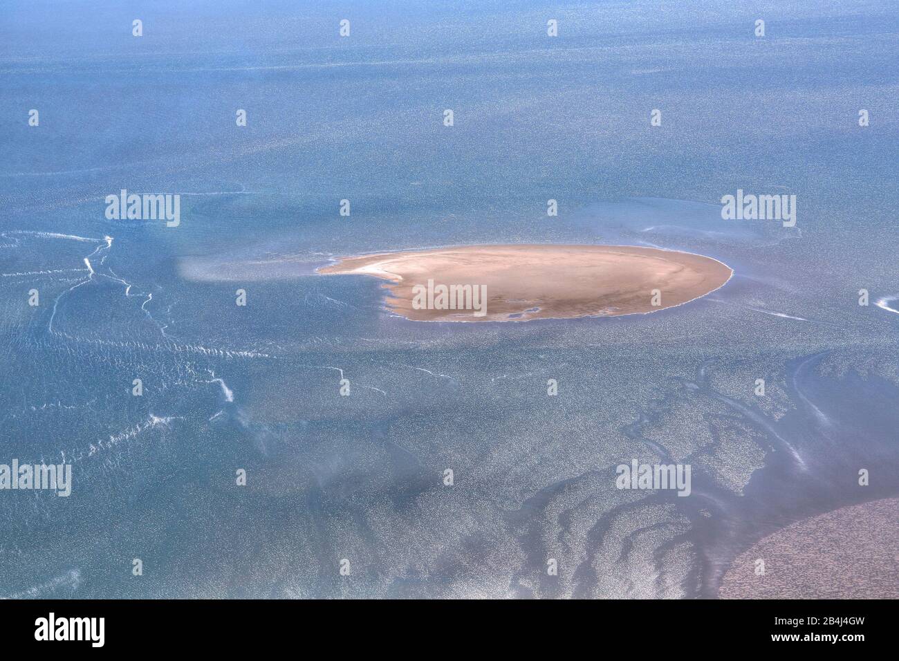 Sandbar vicino all'isola di Scharhörn nel Parco Nazionale Hamburgisches Wattenmeer, quartiere di Neuwerk, Amburgo, Land Hamburg, Mare del Nord, Germania Foto Stock