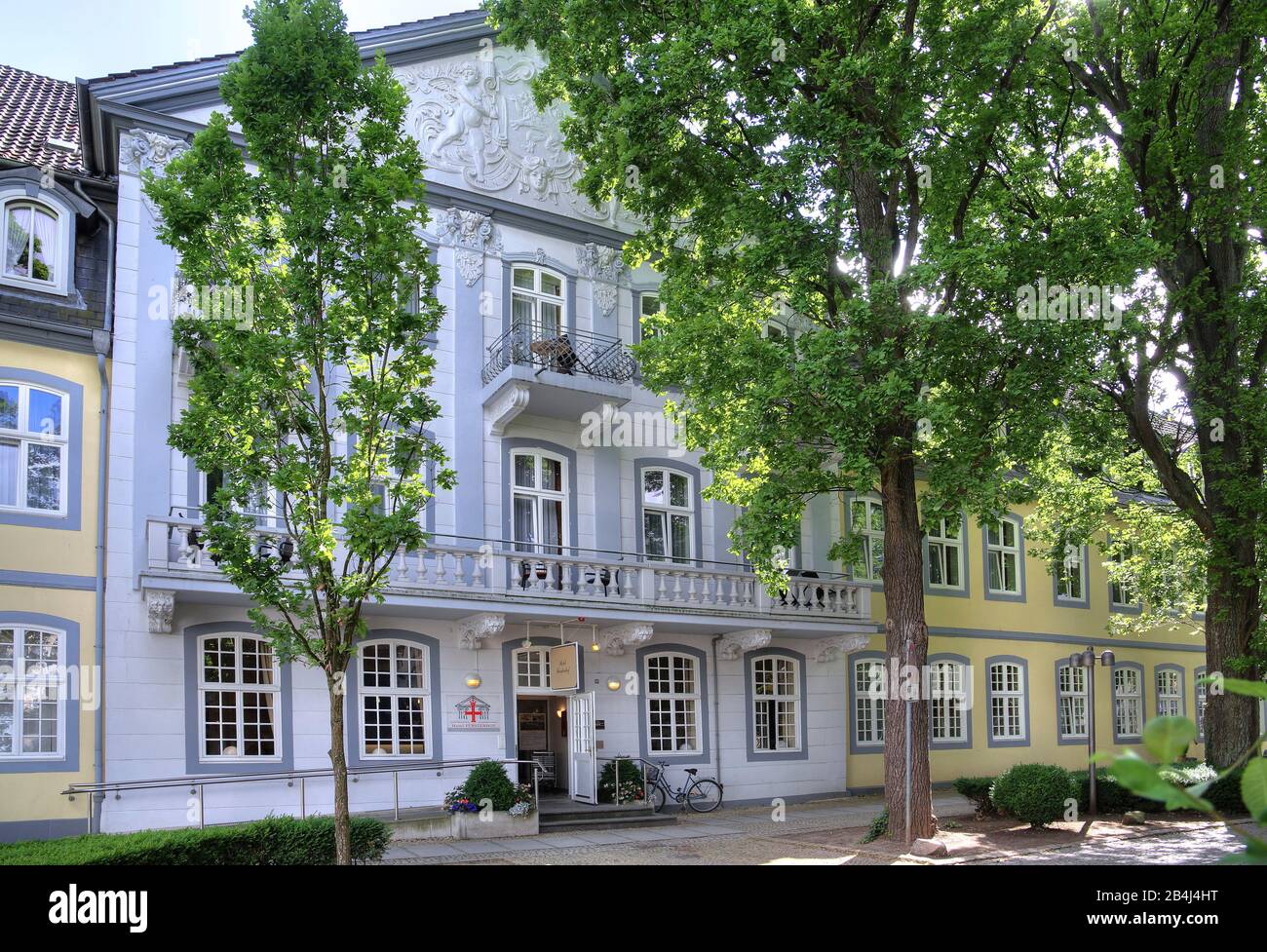 Hotel Storico Fürstenhof Portale Principale Bad Pyrmont, Staatsbad Emmertal, Weserbergland, Bassa Sassonia, Germania Foto Stock