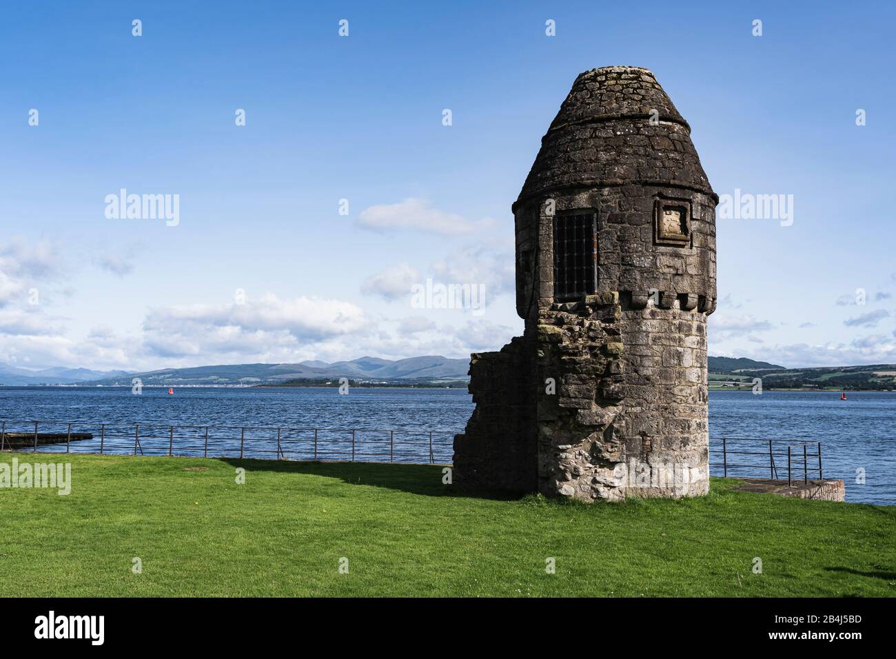 Newark Castle, Tower, City, Harbour, Port Glasgow, Scotland, Uk, Europe Foto Stock