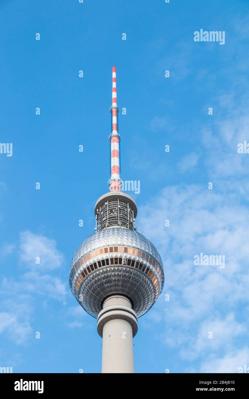 Germania, Berlino, Fernsehturm, Punto Di Riferimento, Germania. Foto Stock