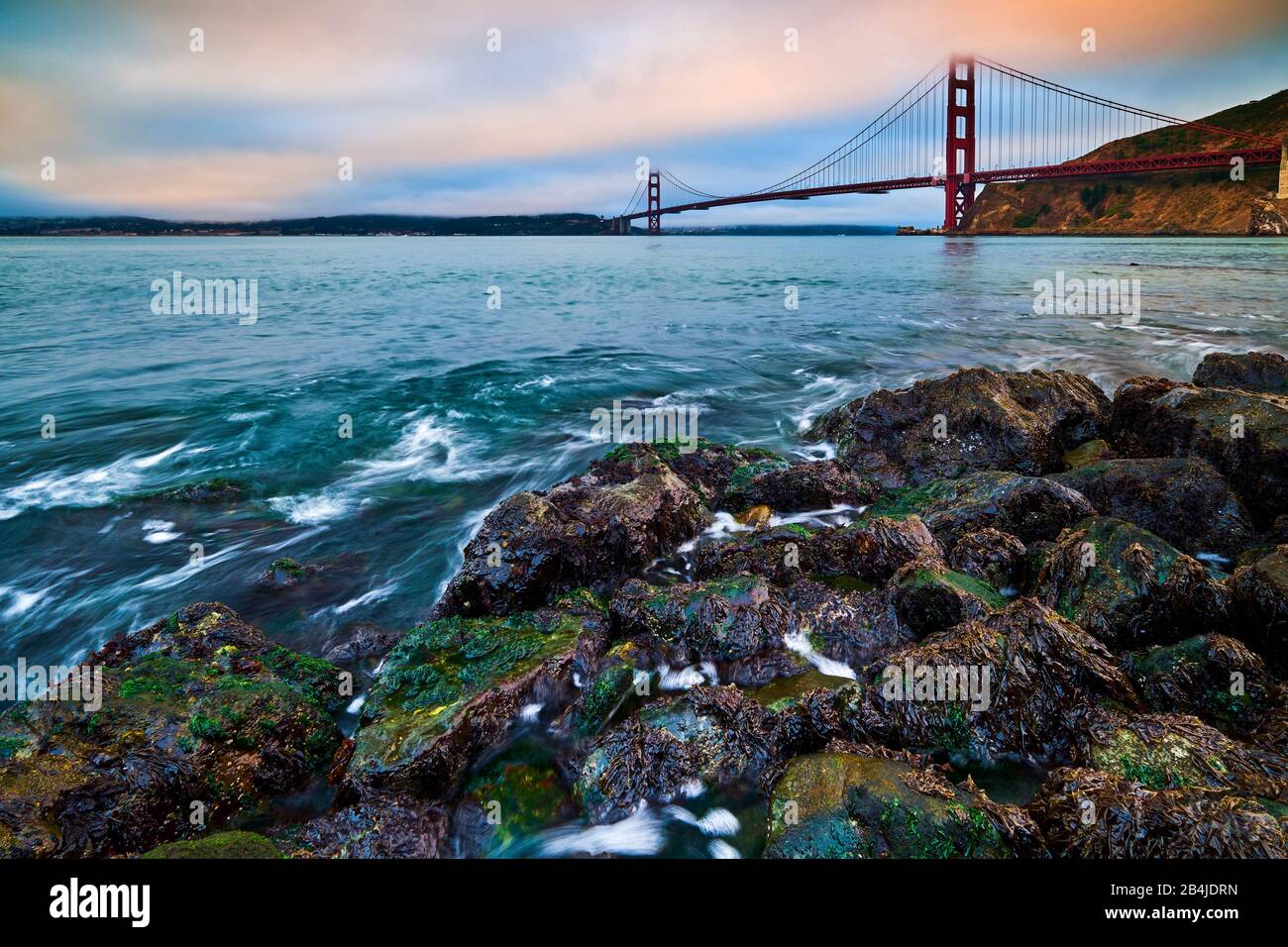 Usa, Stati Uniti D'America, San Francisco, Golden Gate Bridge, Bay Area, California, Foto Stock