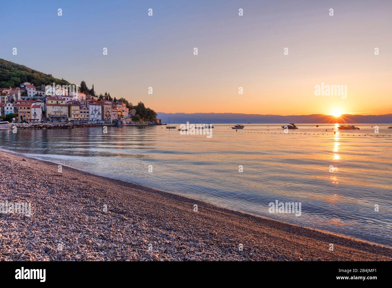 Moscenicka Draga, destinazione turistica, Golfo del Quarnero, opatija riviera, Mare Adriatico, Croazia Foto Stock