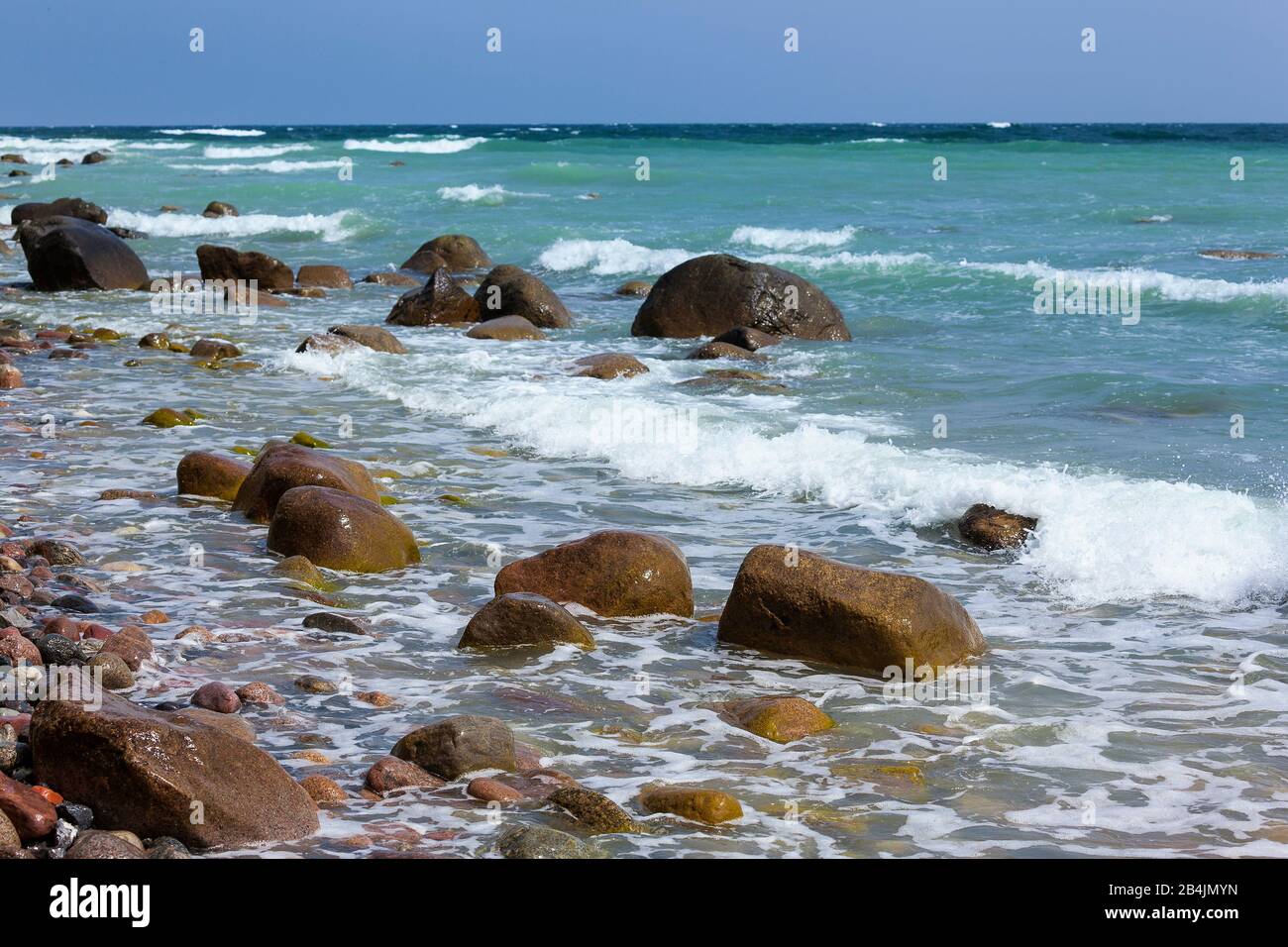 Rügen, Kap Arkona, Steilküste, Strand, Steine Foto Stock