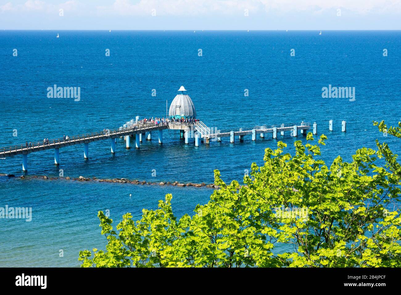 Rügen, Ostseebad Sellin, Fernblick Seebrücke Und Tauchergondel Foto Stock