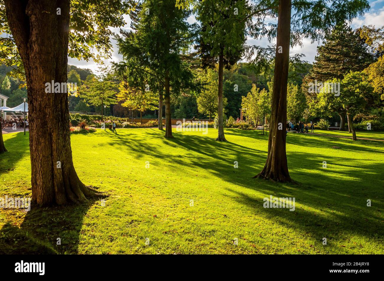 Parco termale di Bad Kreuznach, centro termale sul Nahe medio, parte delle Salinentals sull'isola di Wörth, Foto Stock