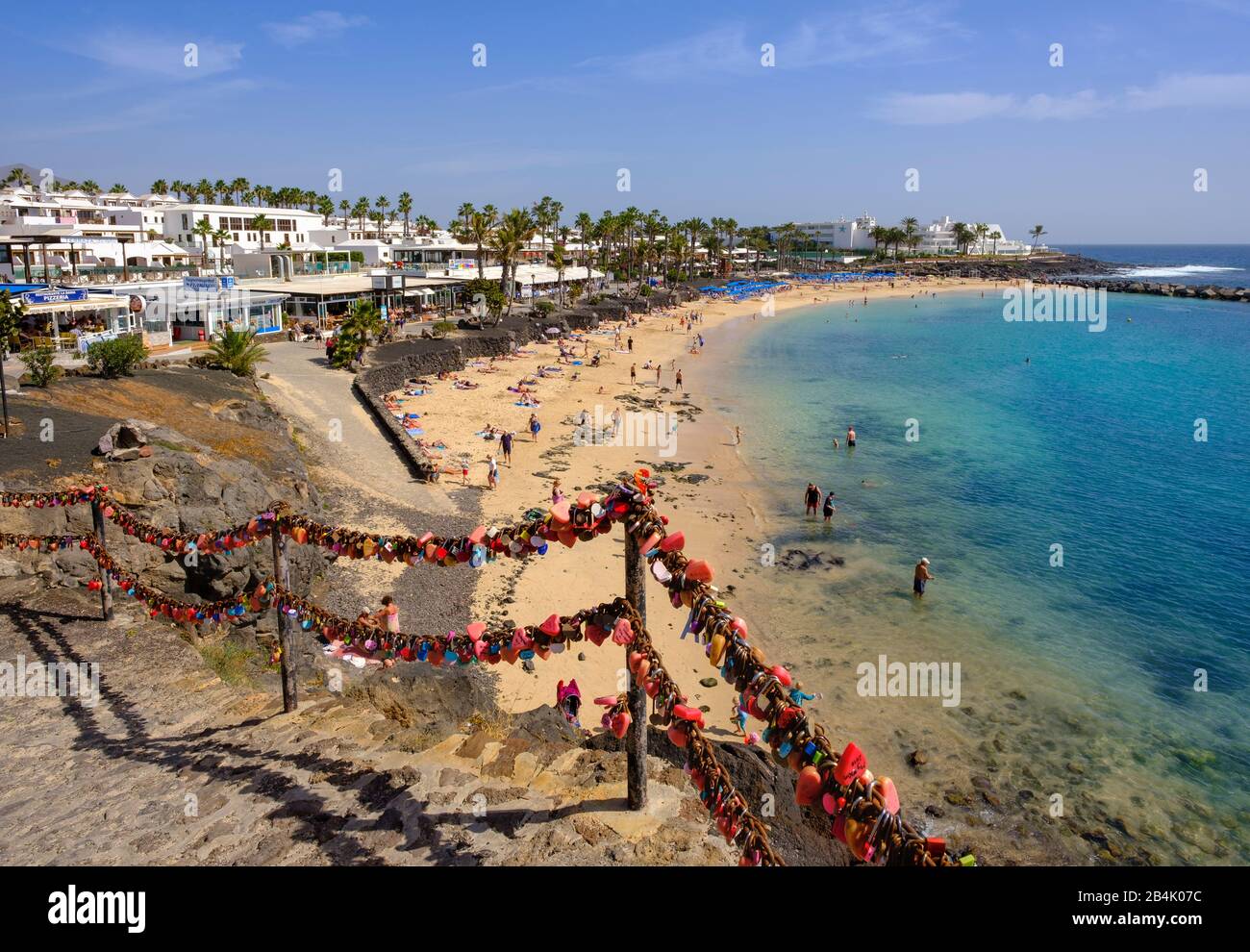 Love Castles, Playa Flamingo Beach, Playa Blanca, Lanzarote, Isole Canarie, Spagna Foto Stock
