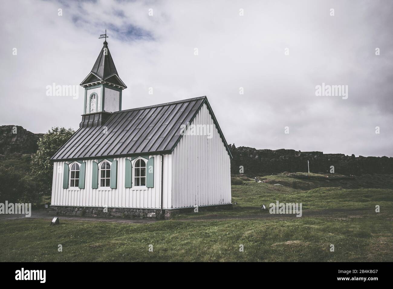 Thingvellir, chiesa, Islanda, paesaggio Foto Stock