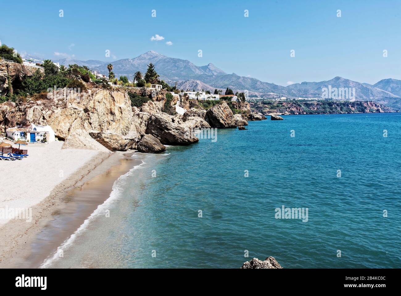 Spiaggia di Nerja in Andalusia Foto Stock