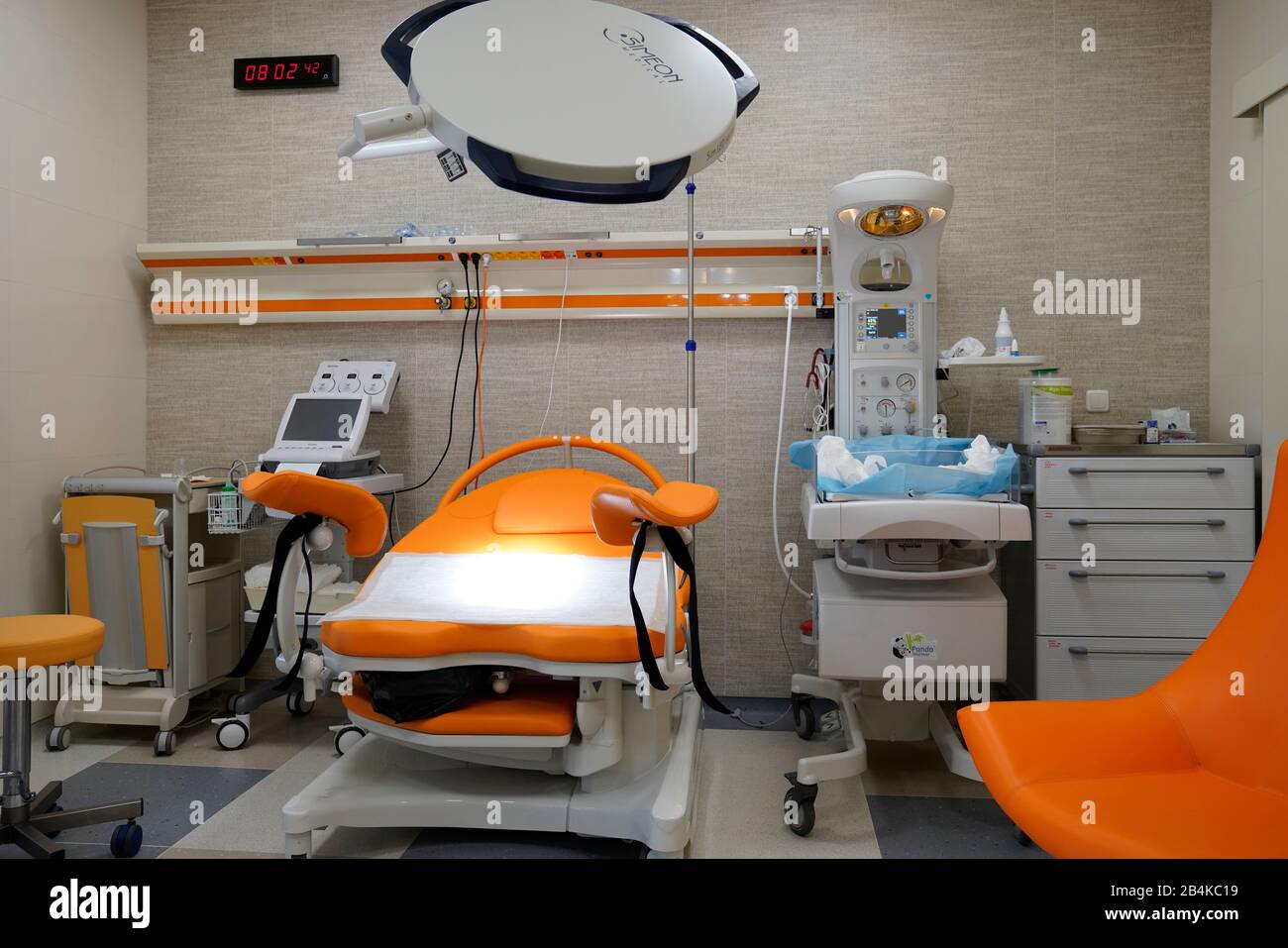 Sala di consegna in clinica Foto Stock