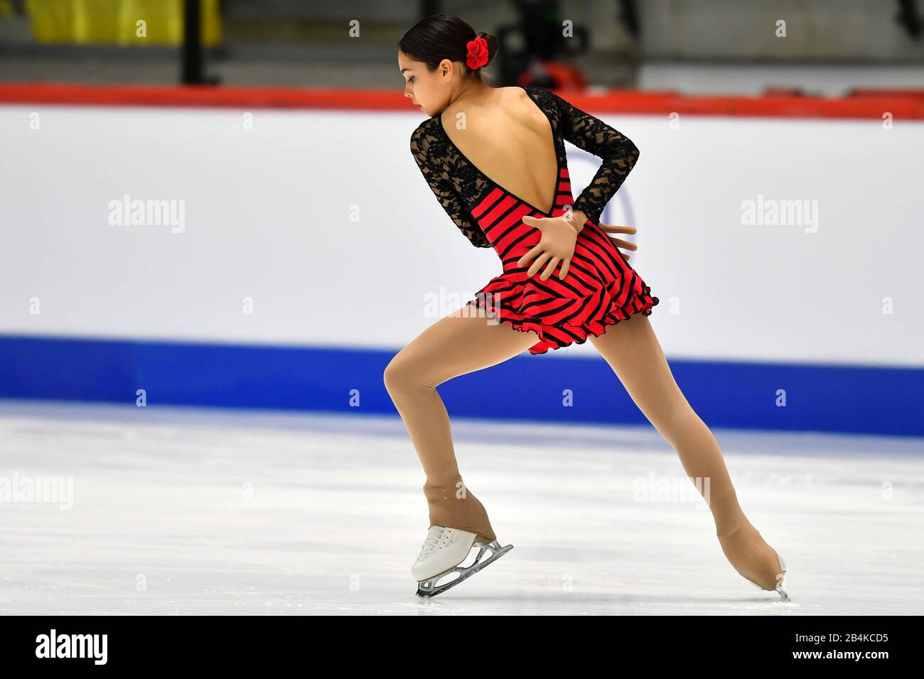 Tallinn, Estonia. 6th Mar, 2020. Marian Millares di Spagna si esibisce durante il corteo femminile ai Campionati ISU World Junior Figure Skating di Tallinn, Estonia, 6 marzo 2020. Credito: Sergei Stepanov/Xinhua/Alamy Live News Foto Stock