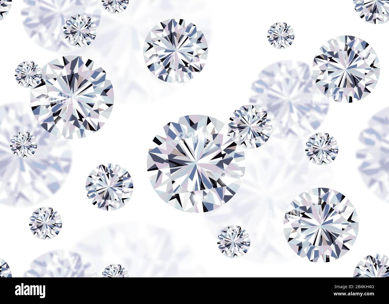 Acqua frizzante diamanti chiari realistico vettore senza cuciture modello Illustrazione Vettoriale