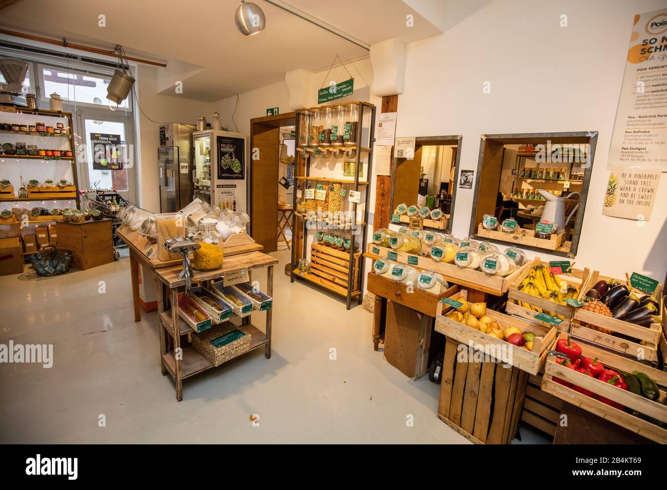 Negozio biologico per la nutrizione vegetariana, vegana e alternativa Foto Stock