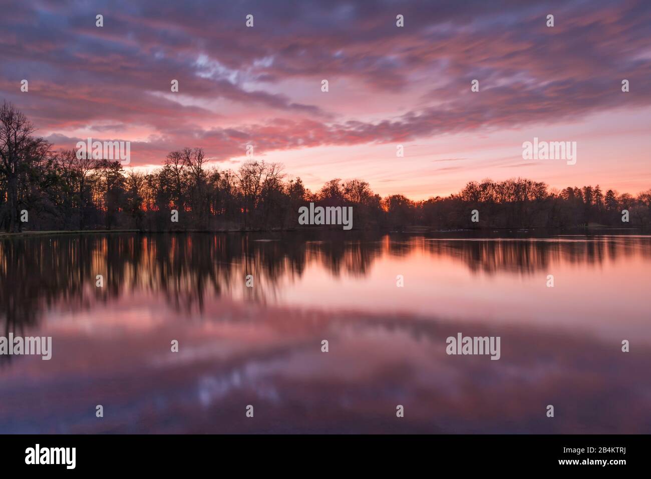 Germania, Baviera, Badenburger Vedere all'alba nel Parco Nymphenburg Foto Stock