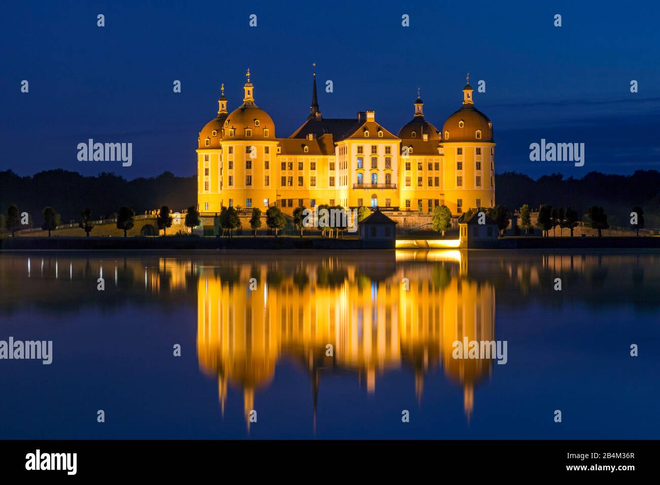 Germania, Sassonia, Moritzburg, Moritzburg Castle, Moritzburg Pond Area Foto Stock