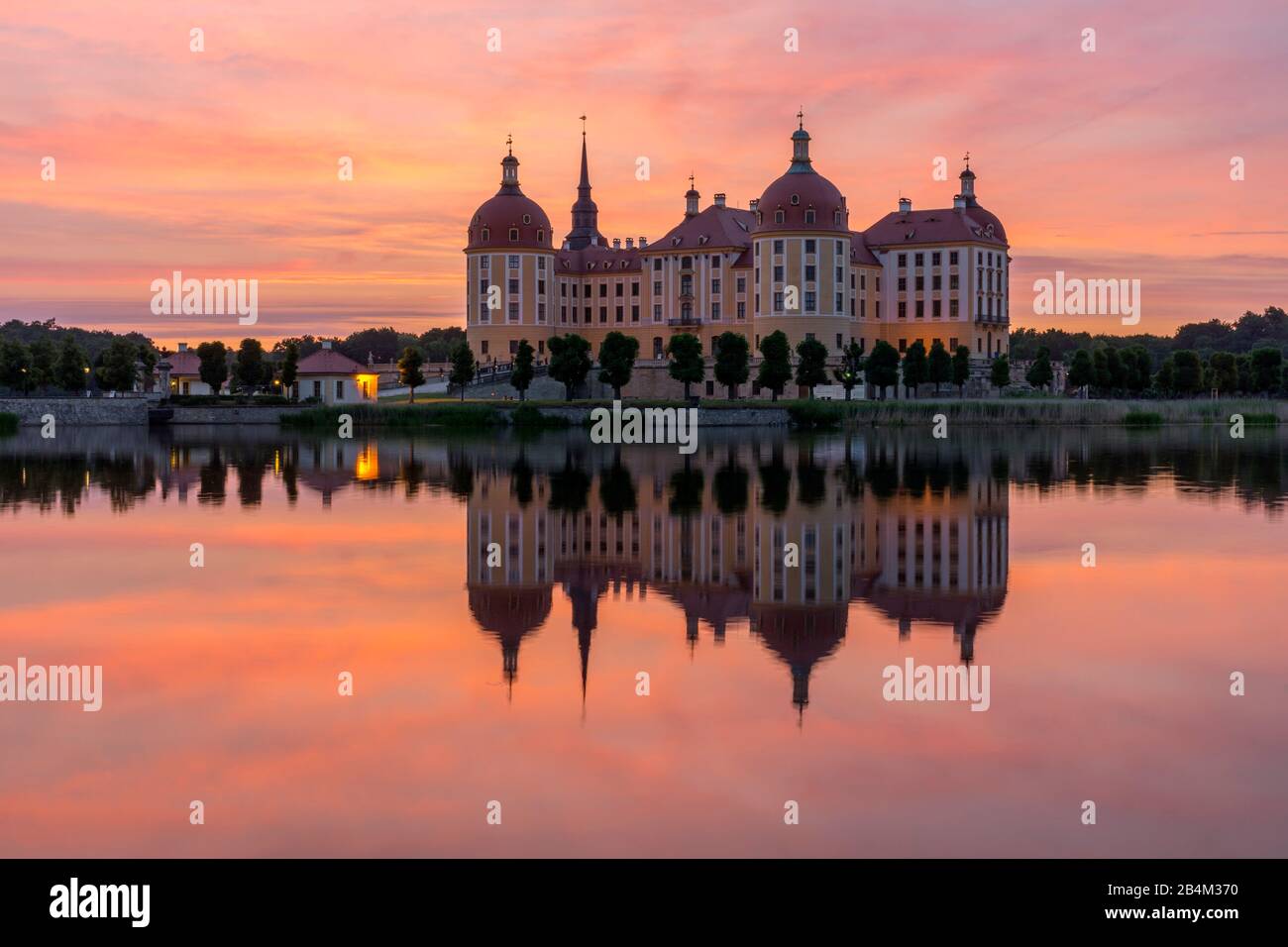 Germania, Sassonia, Moritzburg, Moritzburg Castle, Moritzburg Pond Area Foto Stock