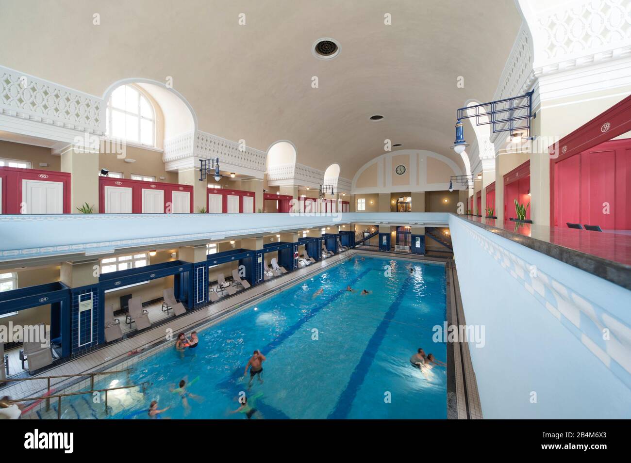 Jugendstilbad Darmstadt, Piscina Coperta Art Nouveau, Darmstadt, Hesse, Germania Foto Stock