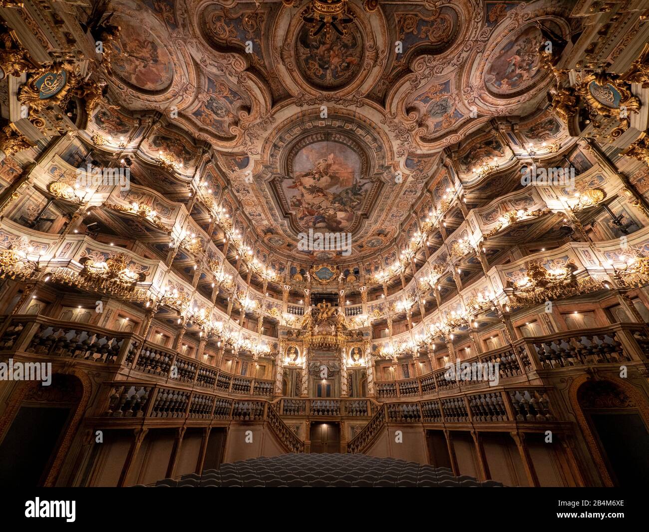 Teatro Dell'Opera Margravial Bayreuth, All'Interno, Patrimonio Dell'Umanità Dell'Unesco, Franconia, Baviera, Germania Foto Stock