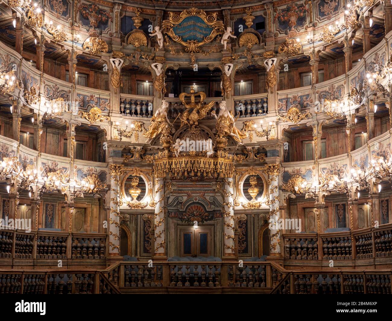 Teatro Dell'Opera Margravial Bayreuth, All'Interno, Patrimonio Dell'Umanità Dell'Unesco, Franconia, Baviera, Germania Foto Stock