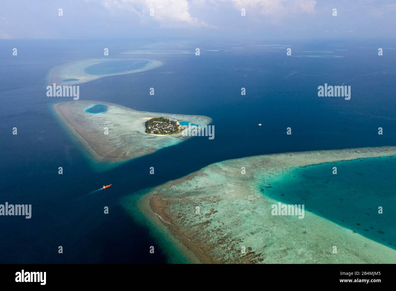 Punto di immersione Rakheedhoo canale, Felidhu Atoll, Oceano Indiano, Maldive Foto Stock