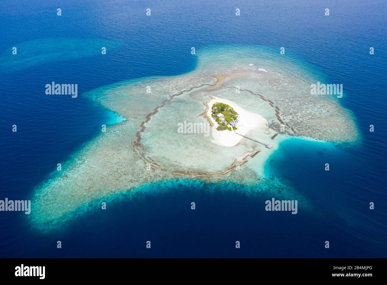 Privat Isola Vaagali, South Male Atoll, Oceano Indiano, Maldive Foto Stock