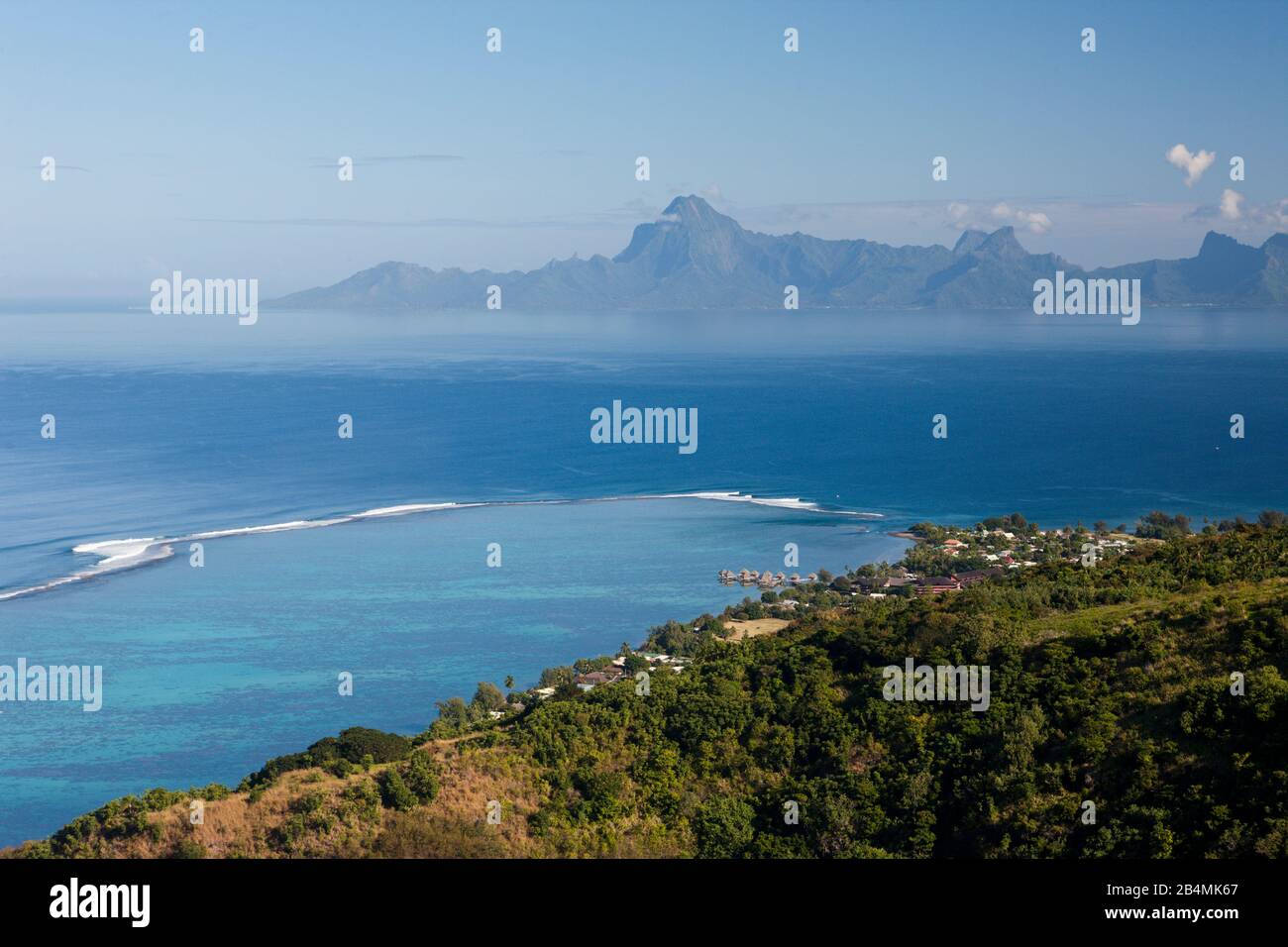 Vista di Tahiti Moorea, Tahiti, Polinesia Francese Foto Stock