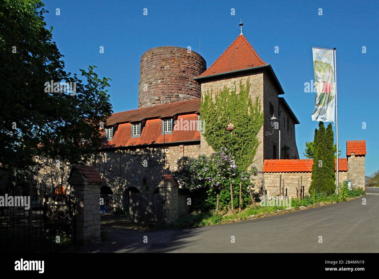 Germania, Baviera, Bassa Franconia, Hammelburg, Castello di Saaleck, radici risalgono al 12th secolo Foto Stock
