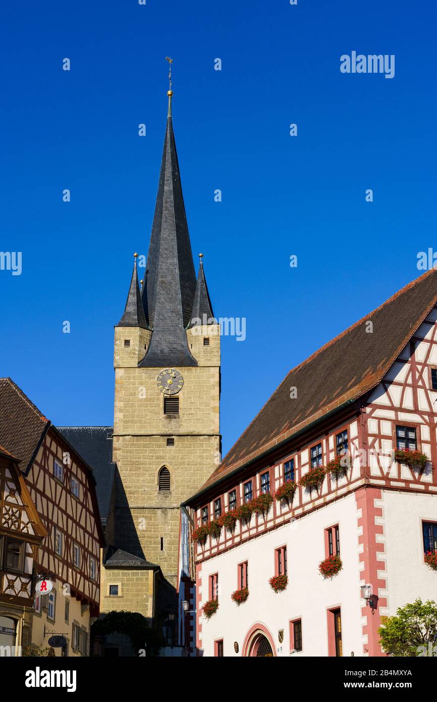 Centro storico di Zeil am Main, quartiere di Haßberge, Bassa Franconia, Franconia, Baviera, Germania Foto Stock