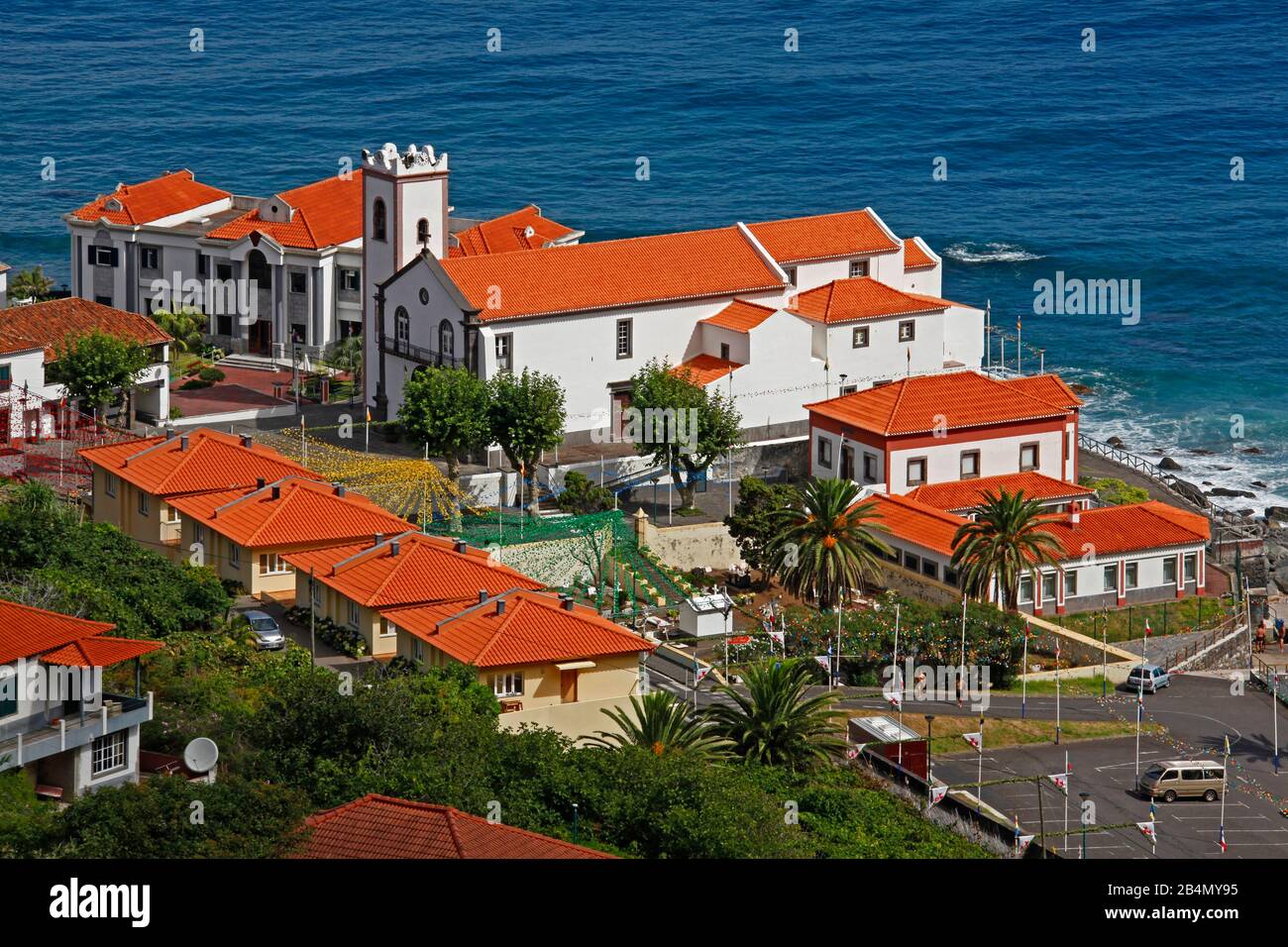 Santuario di Igreja do Senhor Bom Jesús, luogo di pellegrinaggio Ponta Delgada, Oceano Atlantico, Madeira, Portogallo Foto Stock