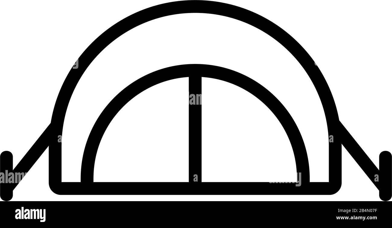 Vettore icona tenda estate. Illustrazione del simbolo del contorno isolato Illustrazione Vettoriale