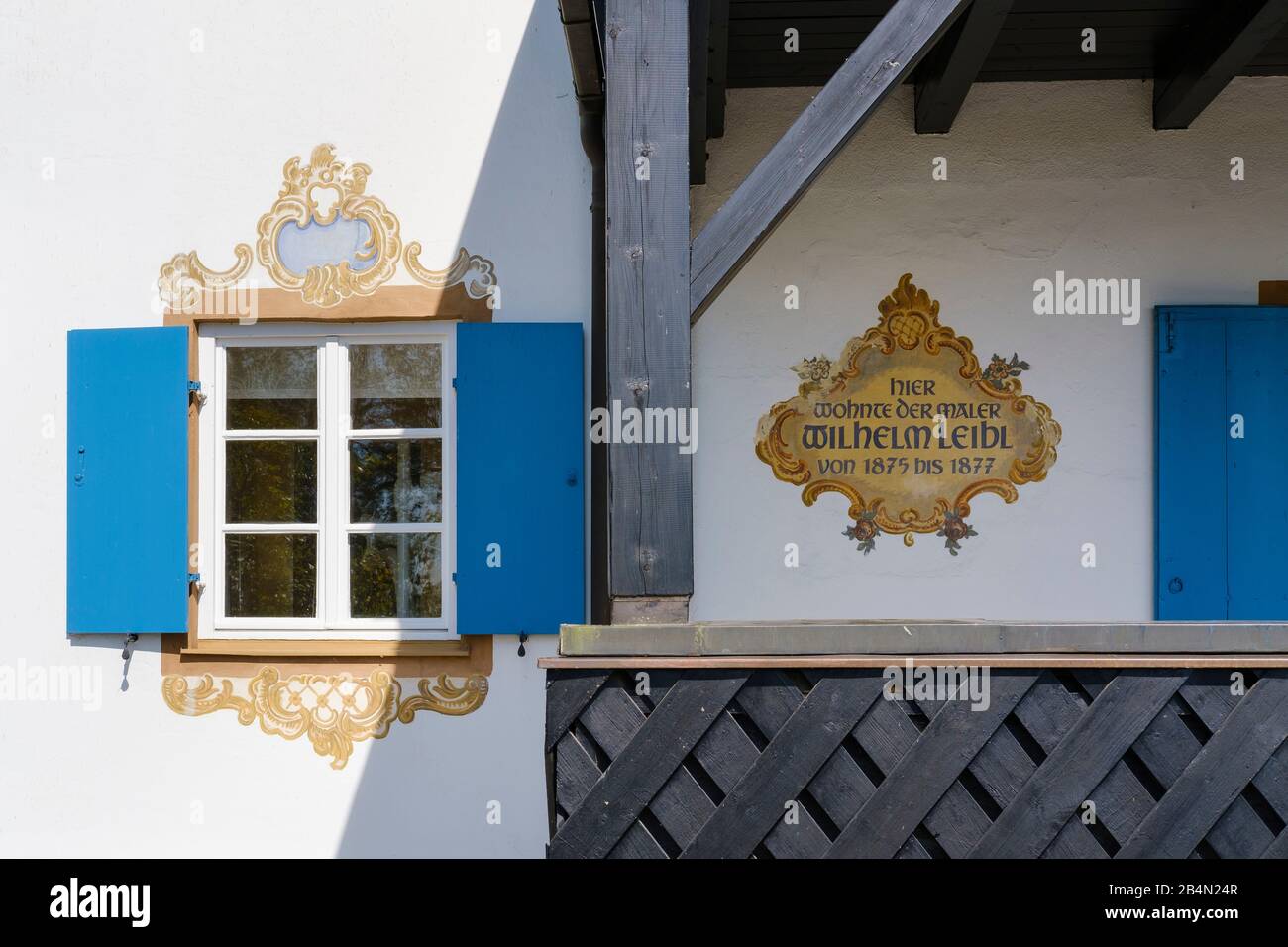 Ex casa del pittore Wilhelm Leibl, Schondorf am Ammersee, Funfseenland, alta Baviera, Baviera, Germania Foto Stock