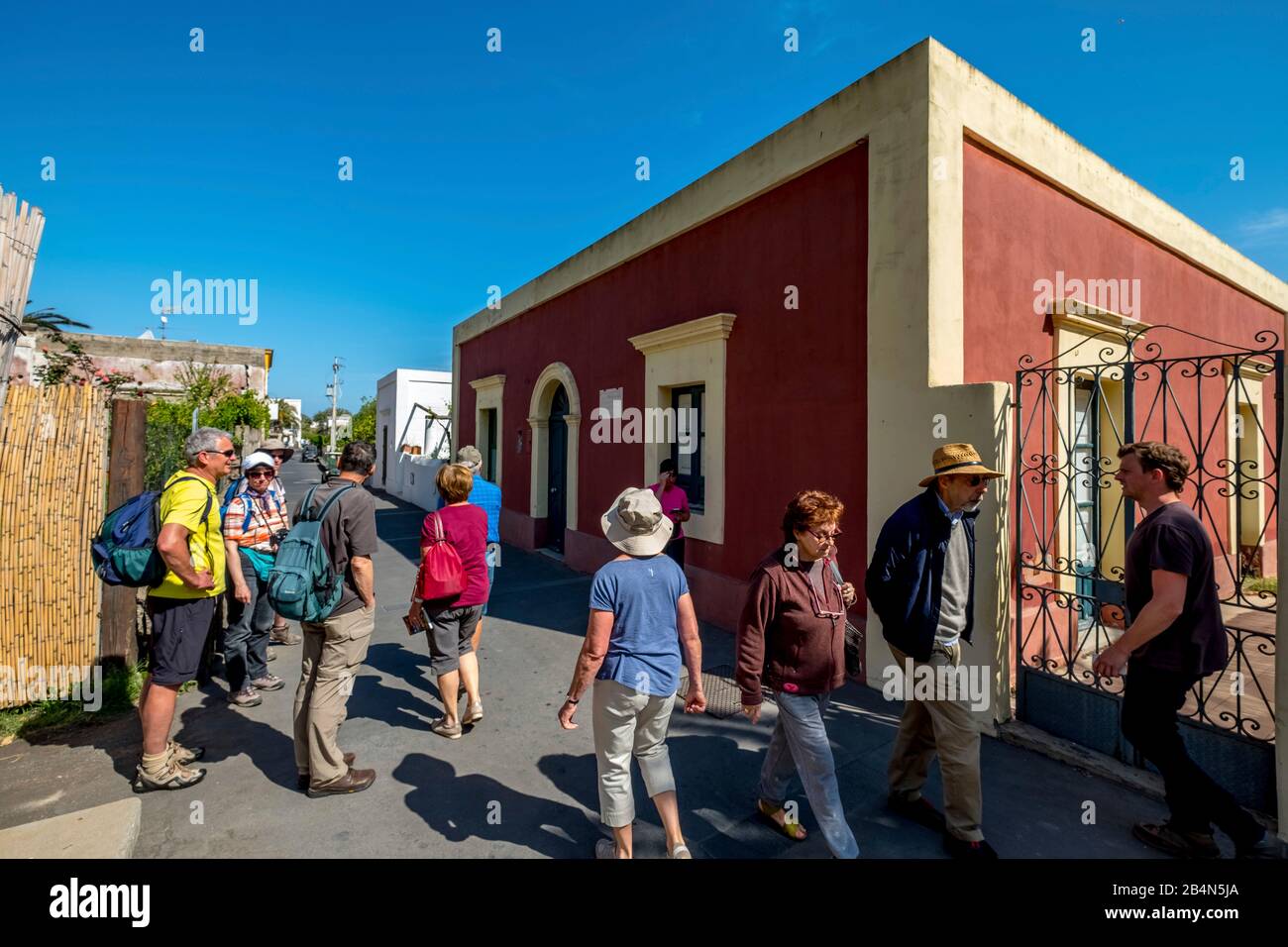 La casa, oggi museo, di Ingrid Bergman e Roberto Rossellini mentre filmano il film Stromboli, Stromboli, Isole Eolie, Isole Eolie, Mar Tirreno, Italia Meridionale, Europa, Sicilia, Italia Foto Stock