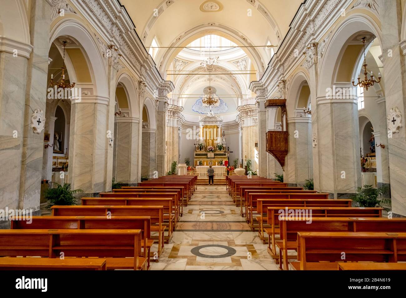 Chiesa di San Vincenzo Ferreri, interno della chiesa, Stromboli, Isole Eolie, Isole Eolie, Tirreno, Italia Meridionale, Europa, Sicilia, Italia Foto Stock