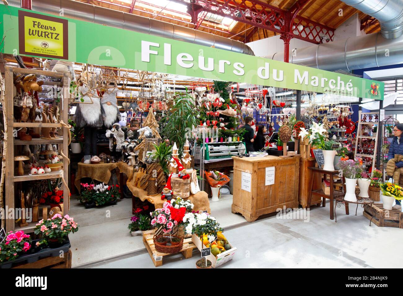 Fiorista A Colmar, Alsazia, Francia Foto Stock