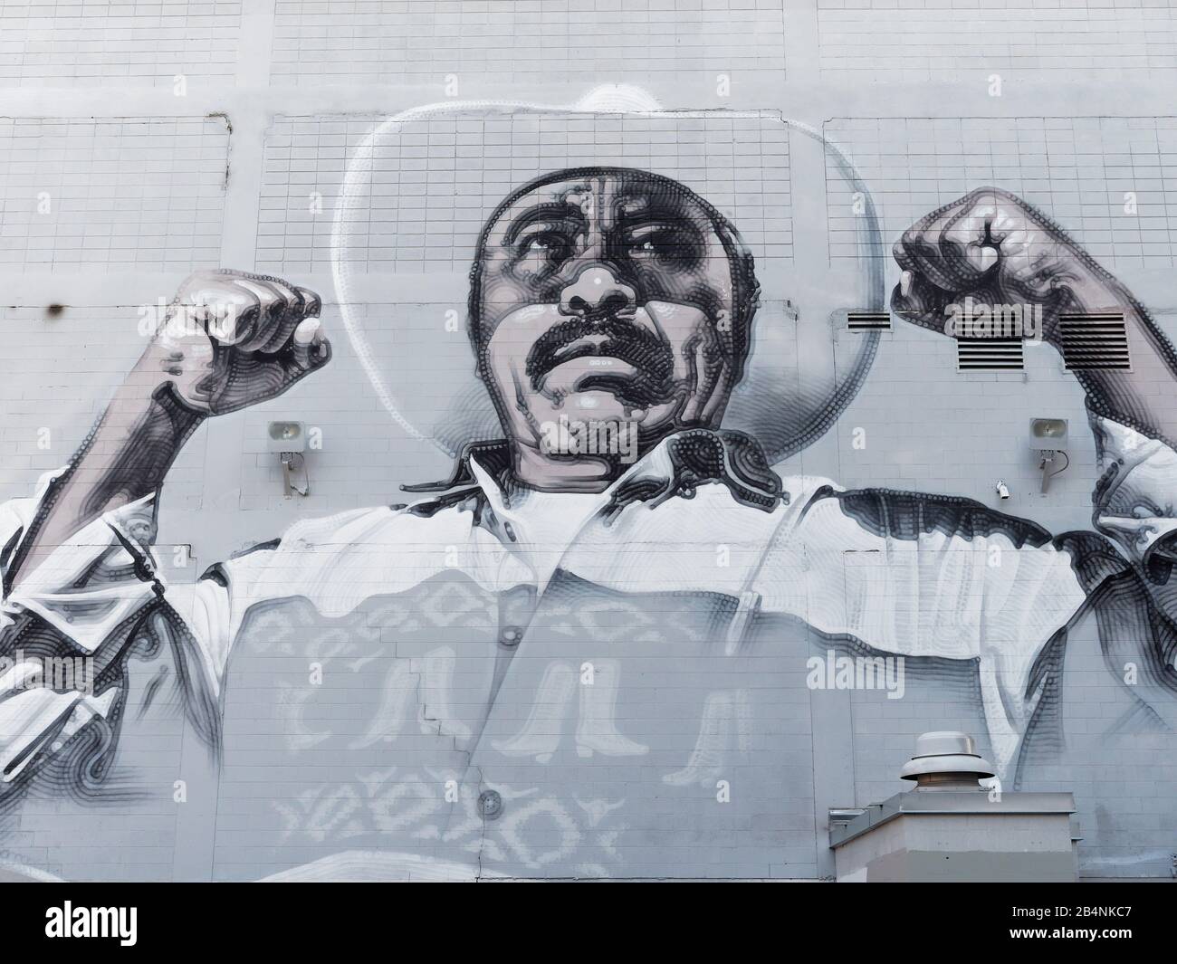 Murale dell'uomo ispanico Foto Stock