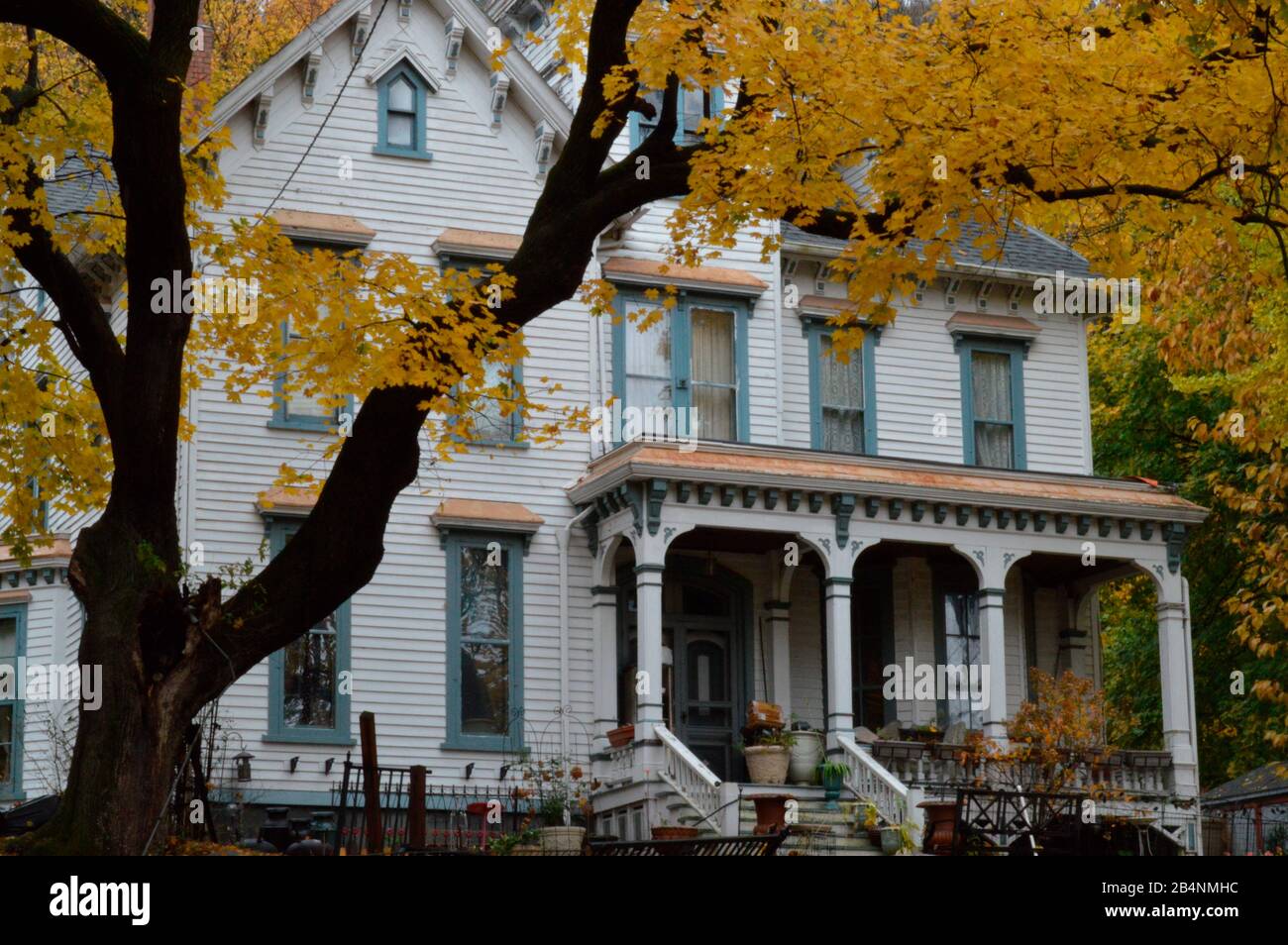 Estate indiana a Matamoras, Pennsylvania, Stati Uniti, casa vittoriana Foto Stock