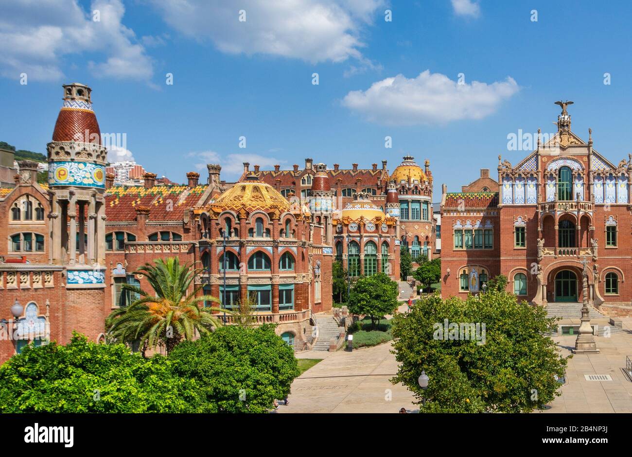 Spagna, Catalogna, Barcellona, Sant Pau Hospital, Patrimonio Dell'Umanità Dell'Unesco Foto Stock